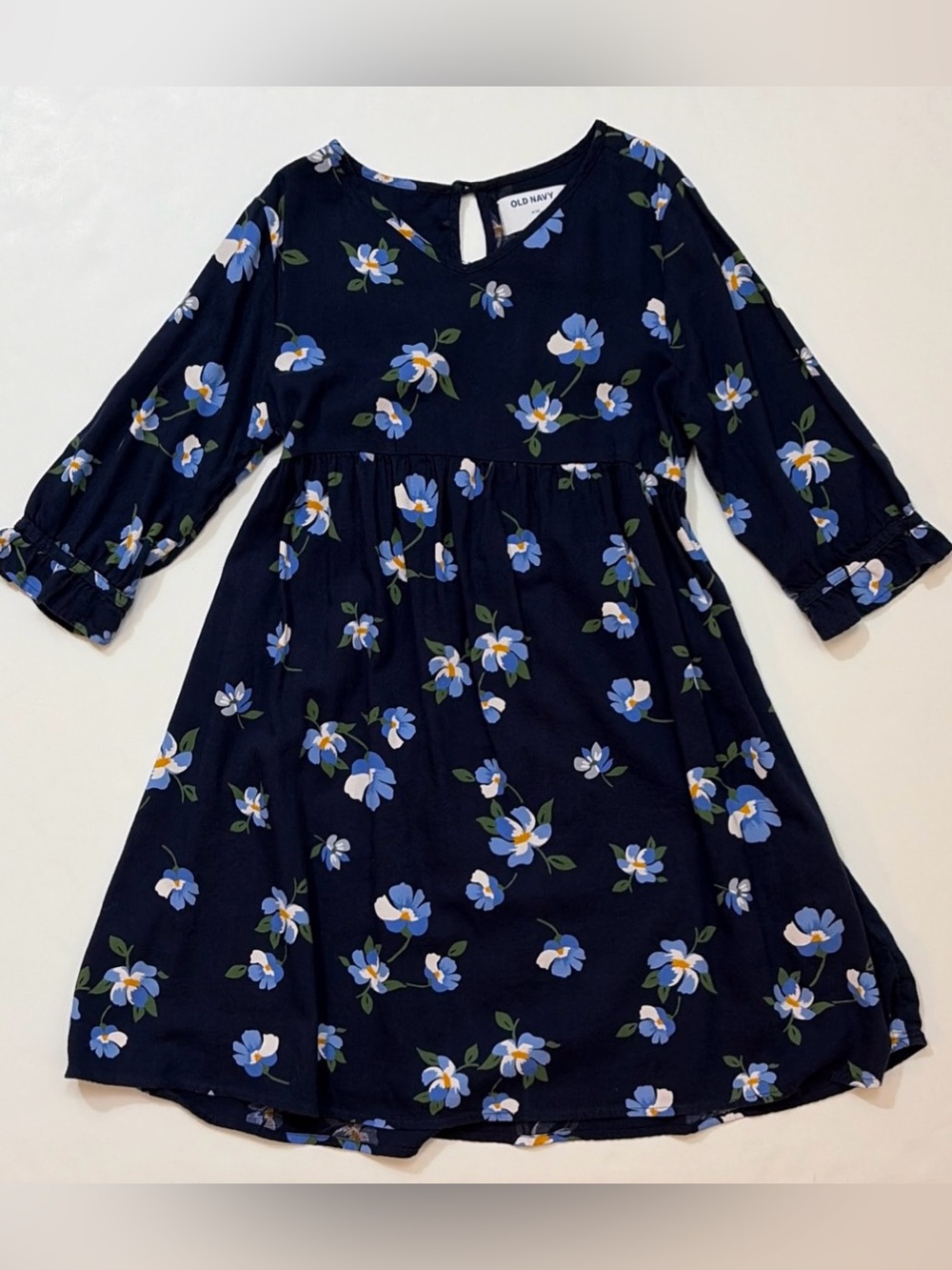 Old Navy Girls Medium 8 Navy Blue Floral Dress